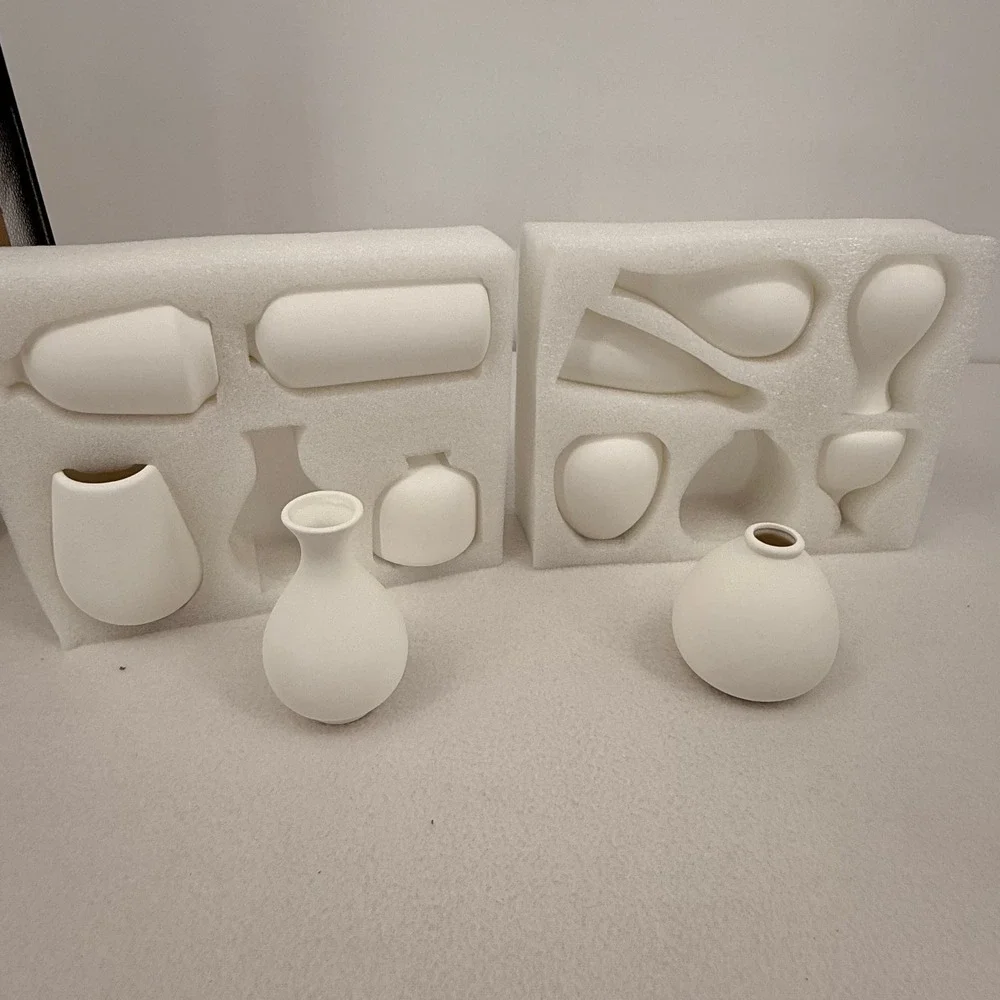 JOJUNO White Bud Vases, Small Ceramic Vase Set of 11 Modern Home Decor